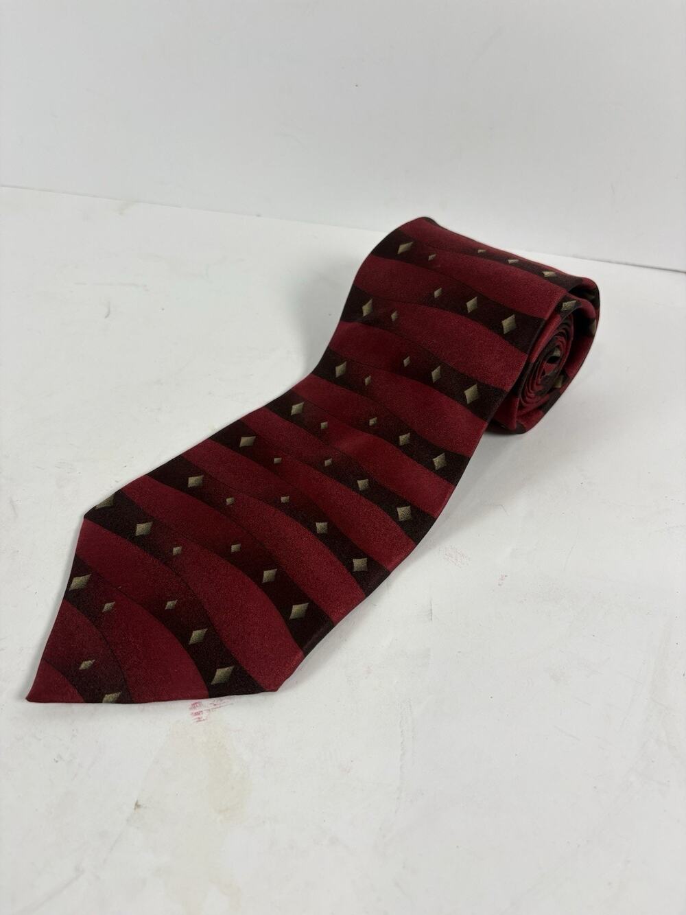 Grateful Dead Tie I Hear A Voice 17th Set VTG 1996 Burgundy Geometric X-Long